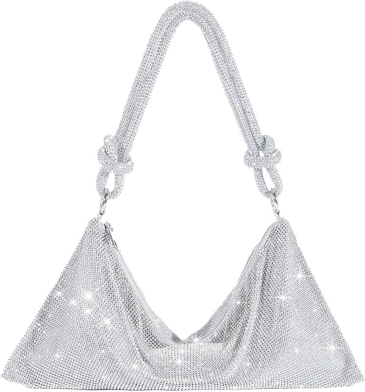 TOPALL Rhinestone Purse Sparkly Bag Silver Diamond Purses for Women Upgrade Evening Prom Rhinesto... | Amazon (US)