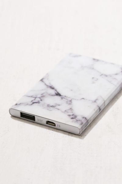 Slim Marble Portable Power Charger - Blue One Size at Urban Outfitters | Urban Outfitters US