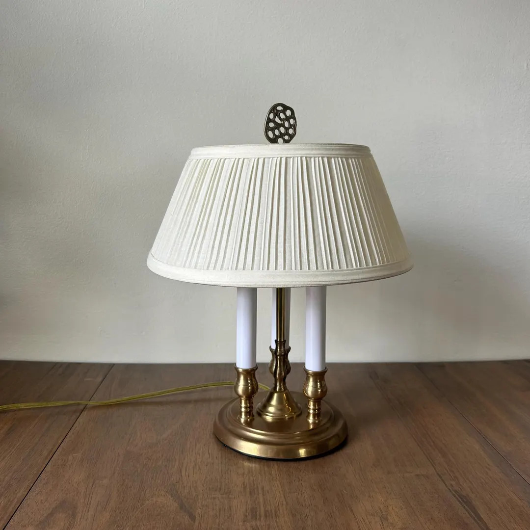 French Bouillotte Three Lightbulb Pleated Shade Table Lamp - Etsy | Etsy (US)