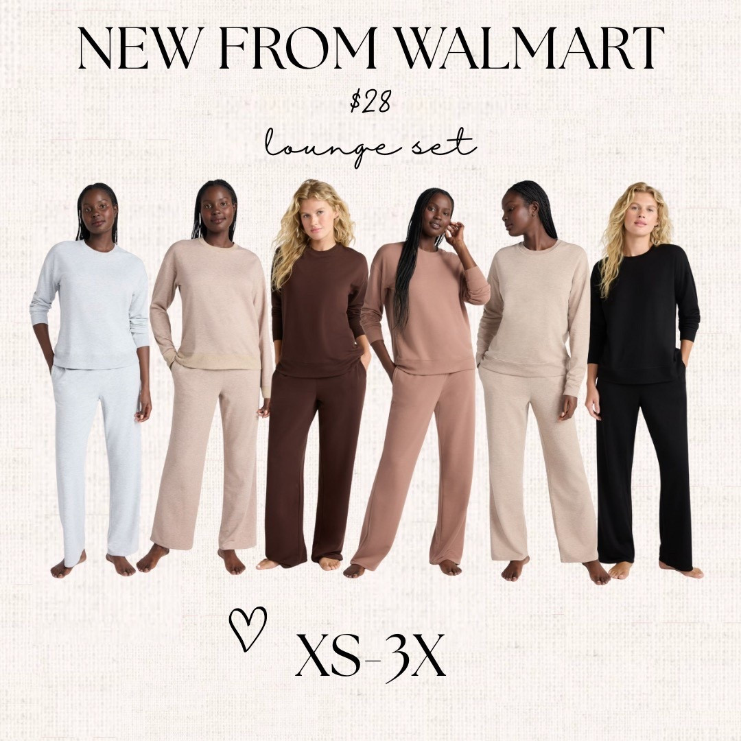 New from @walmart 💕 Two-piece loungewear set, in sizes XS-3X. I just ordered the Wheat Heather color 🧸 
