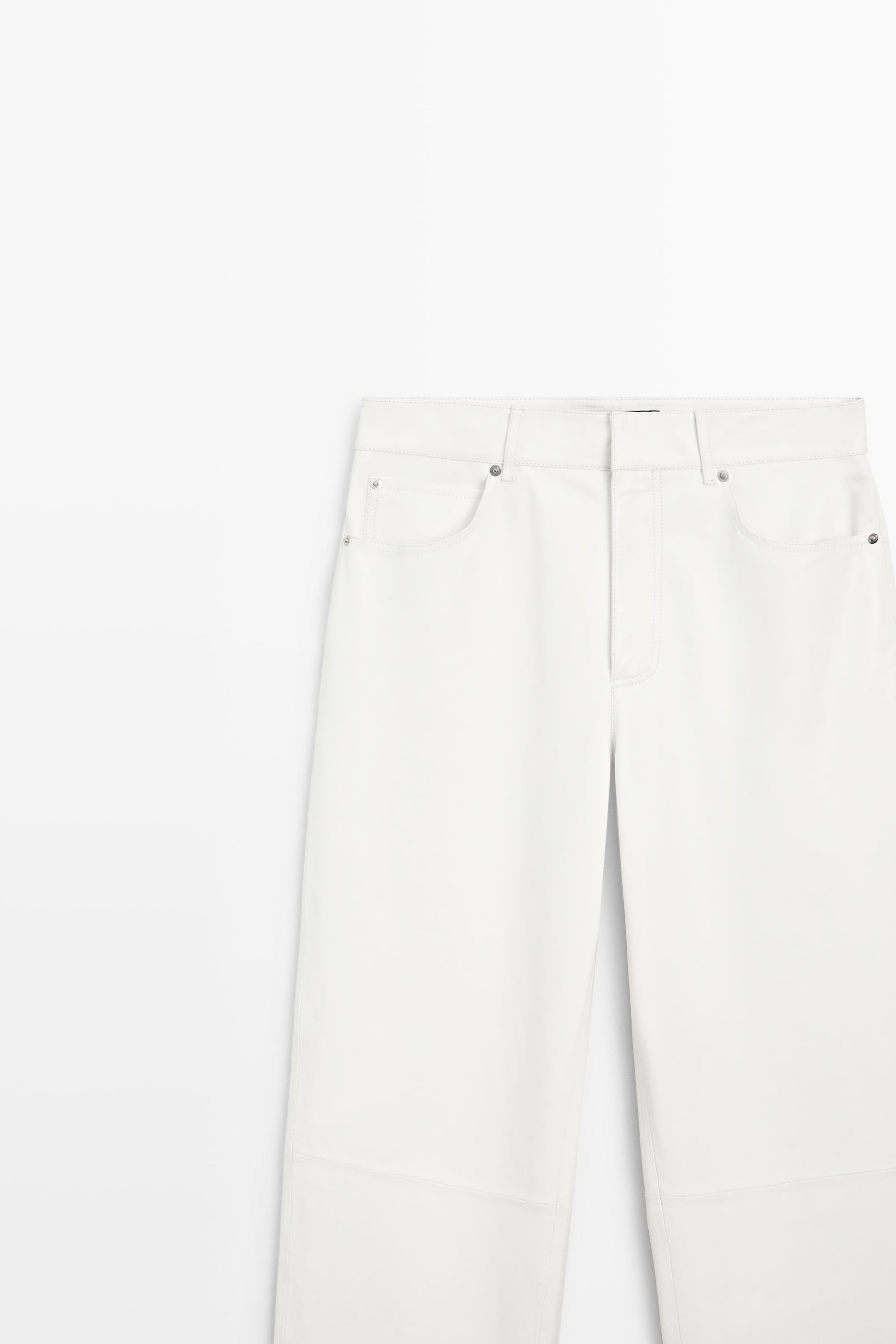 Straight-leg leather pants | Massimo Dutti US