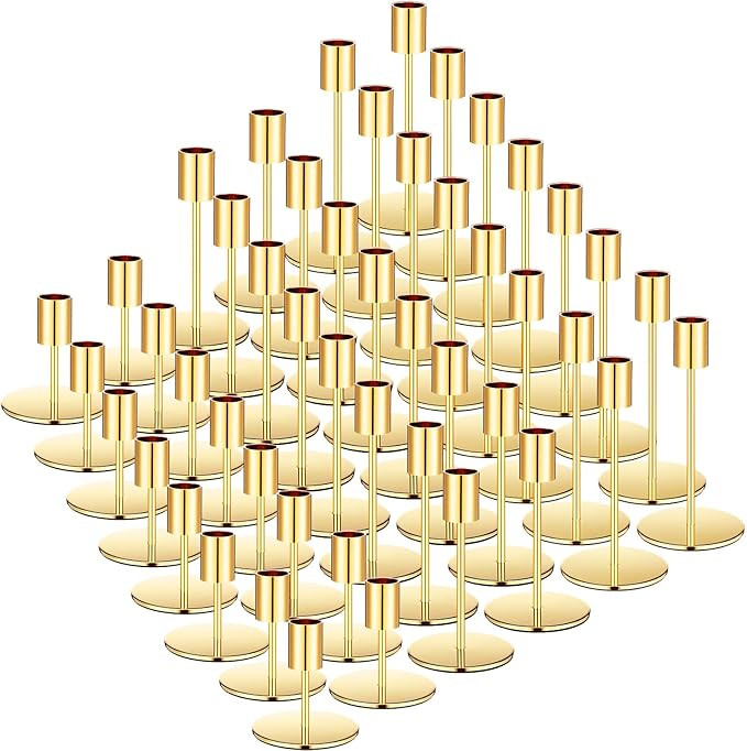 15 Pcs Candle Holders Set Matte Candlesticks Holders Decorative Taper Candle Holders Modern Metal... | Amazon (US)