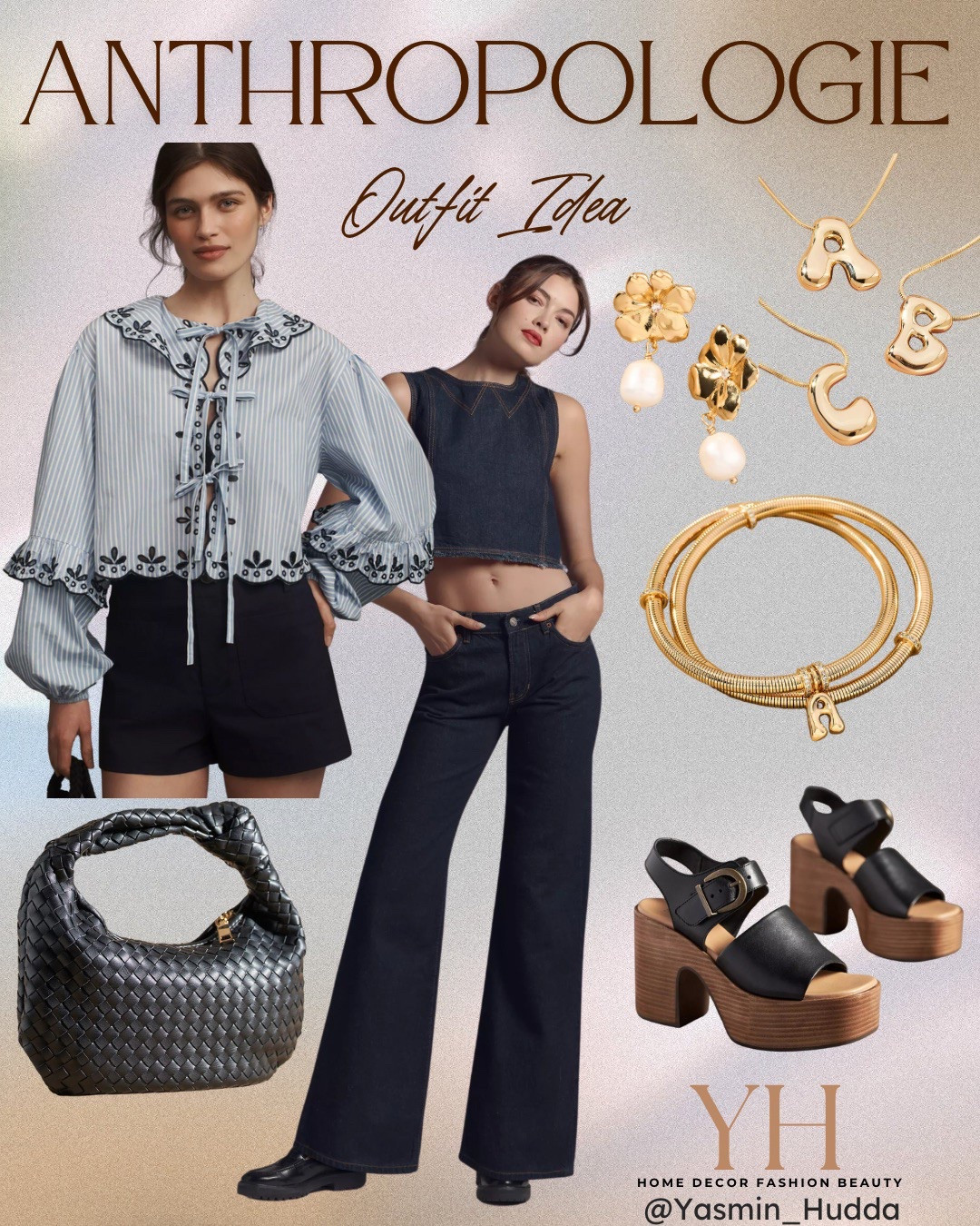 Spring outfit idea
Beautiful detail tie front top and wide leg jeans, platform sandals, gold jewelry, woven handbag, initial necklace 

#LTKSeasonal #LTKStyleTip