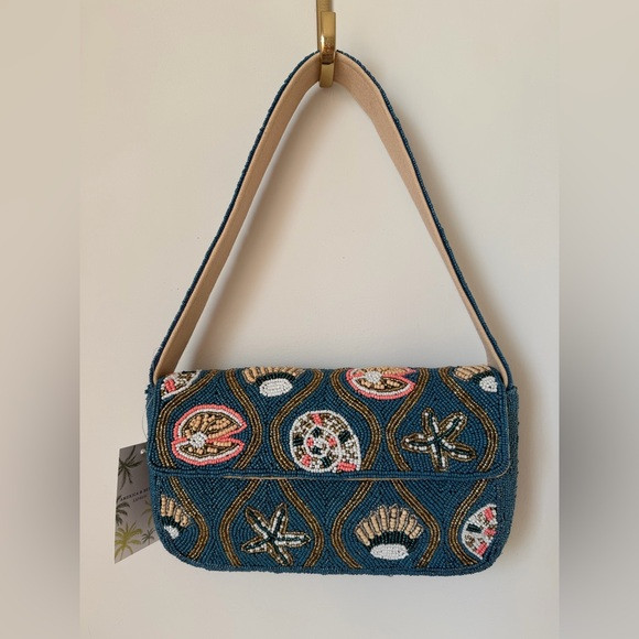 Viral Beaded Blue Shell Shoulder Bag | Poshmark