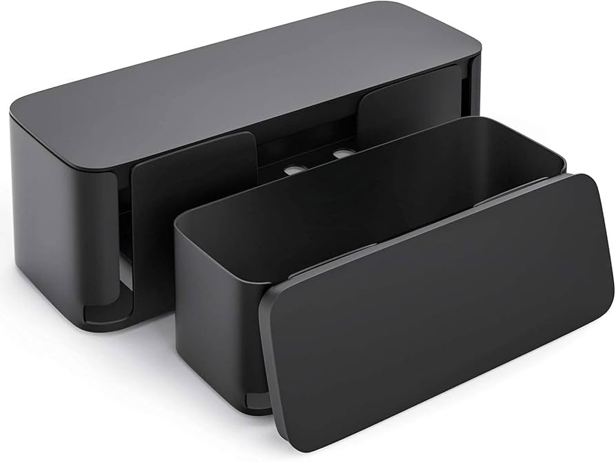 Cable Management Box, 2 Pack Cable Organizer Box, Large and Medium Size Cord Box, Cord Hider Box ... | Amazon (US)