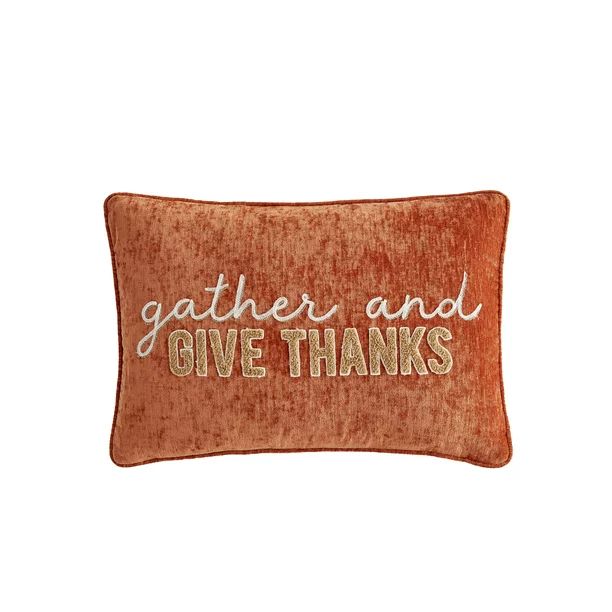 Mainstays Give Thanks Oblong Decorative Throw Pillow, 14" x 20", 1 Piece - Walmart.com | Walmart (US)