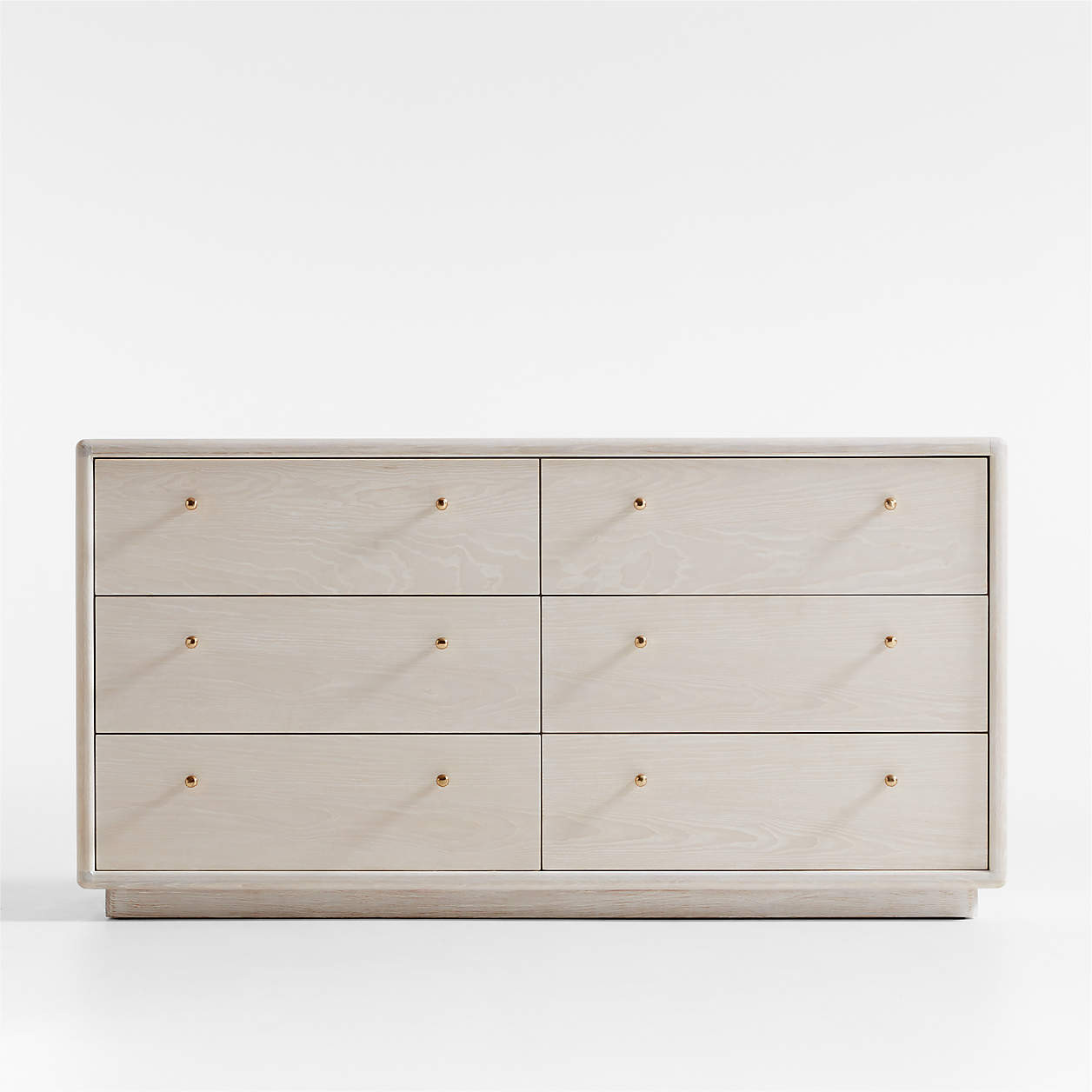 Lafayette 62" Whitewashed Wood 6-Drawer Dresser + Reviews | Crate & Barrel | Crate & Barrel