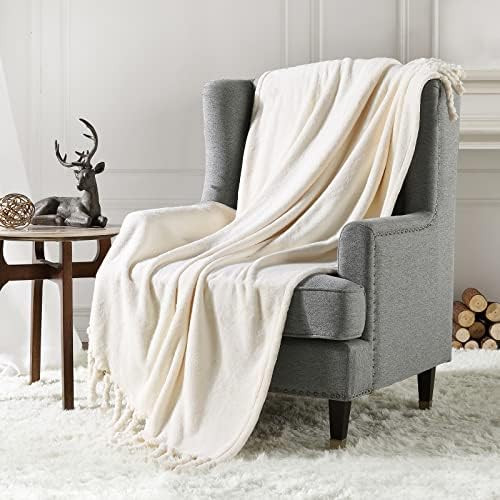 Cozy Bliss Christmas Throw Blanket for Couch, White Fall Throw Blanket with Tassel, Super Soft Fu... | Amazon (US)