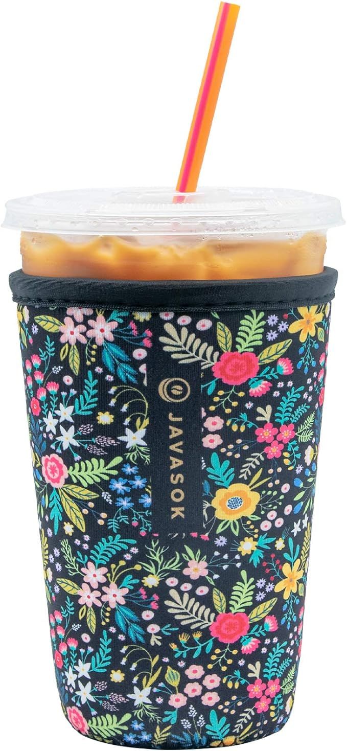 Sok It Java Sok Iced Coffee & Cold Soda Insulated Neoprene Cup Sleeve (English Garden Picnic, Med... | Amazon (US)