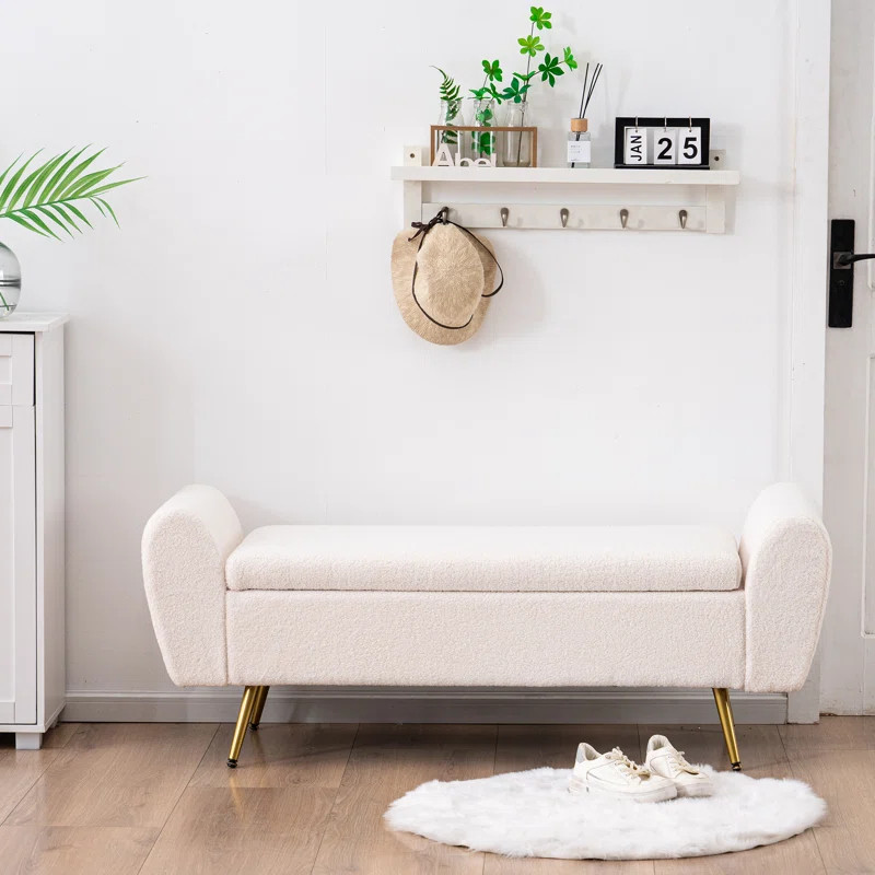 Shaneta 57" Upholstered Storage Bench with Arms | Wayfair North America