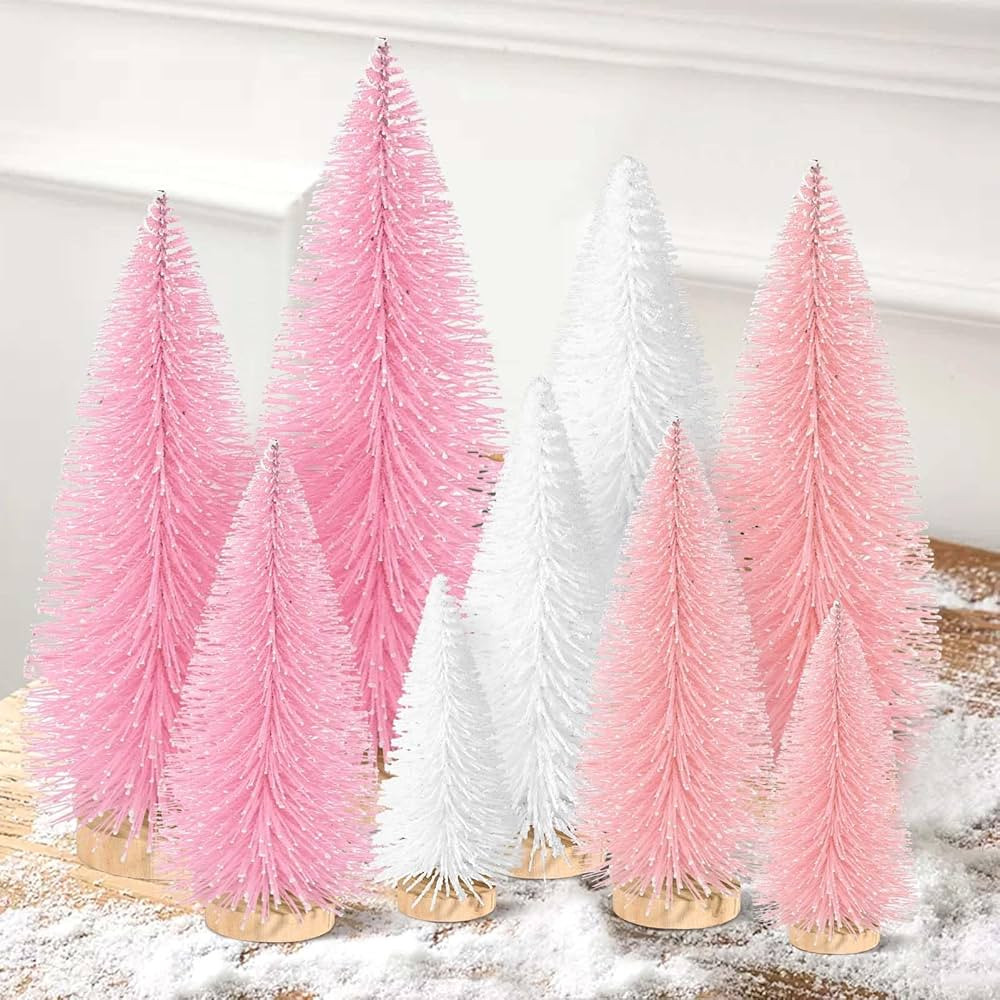 9Pcs Mini Christmas Trees Christmas Decor Artificial Christmas Decorations with 4 Sizes, Christma... | Amazon (US)