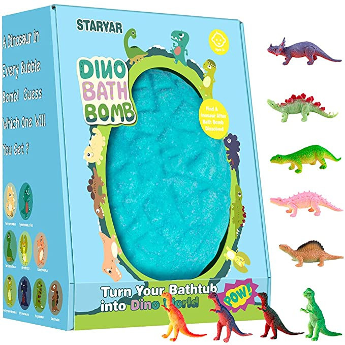 XXXL Easter Eggs Bath Bombs for Kids with Surprise Toys Inside,Easter Basket Stuffers,Dinosaur Eg... | Amazon (US)