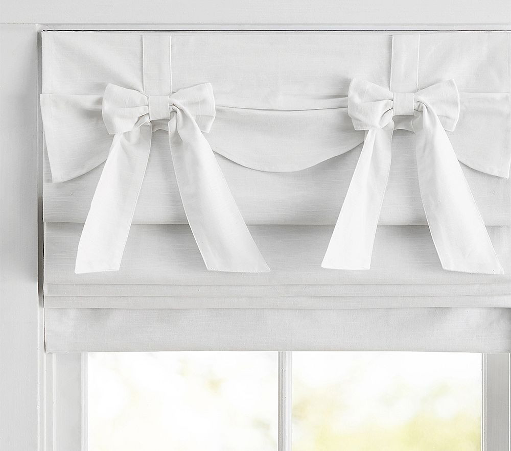 Evelyn Bow Valance Cordless Blackout Roman Shade | Pottery Barn Kids