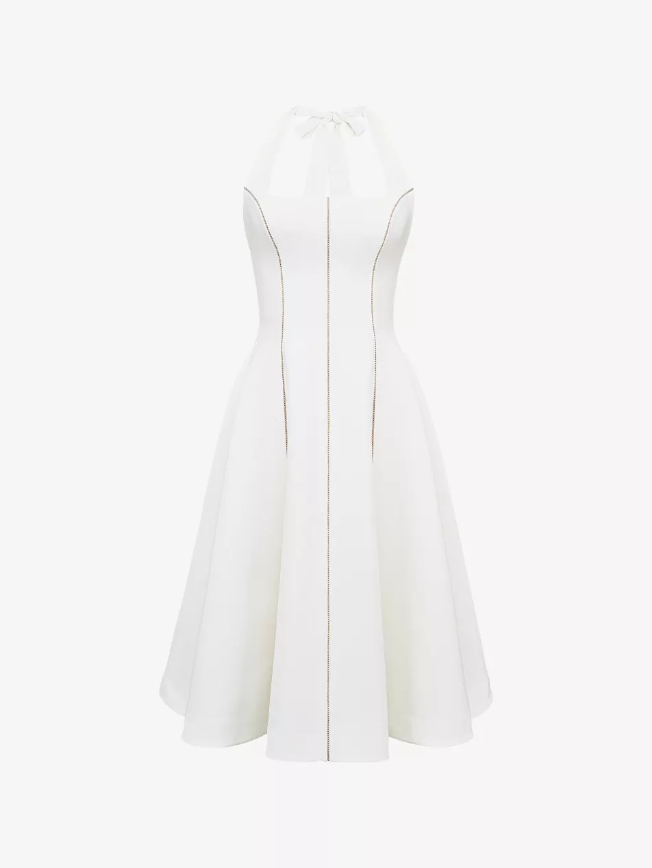 Loulou Halter-Neck Stretch-Woven Midi Dress | Selfridges