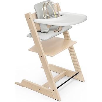 Tripp Trapp High Chair and Cushion with Stokke Tray - Natural with Nordic Grey - Adjustable, Conv... | Amazon (US)