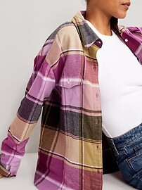 Oversized Flannel Boyfriend Shirt for Women | Old Navy (US)