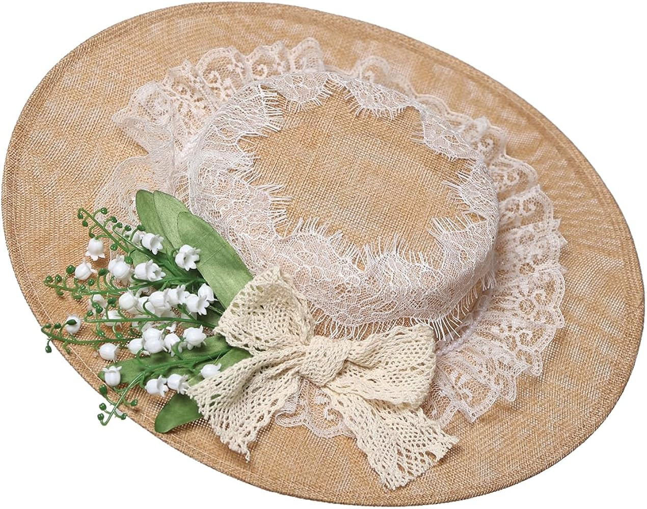 COSDREAMER Victorian Hat Womens Girls Tea Party Hats Vintage Flowers Flat Hat | Amazon (US)