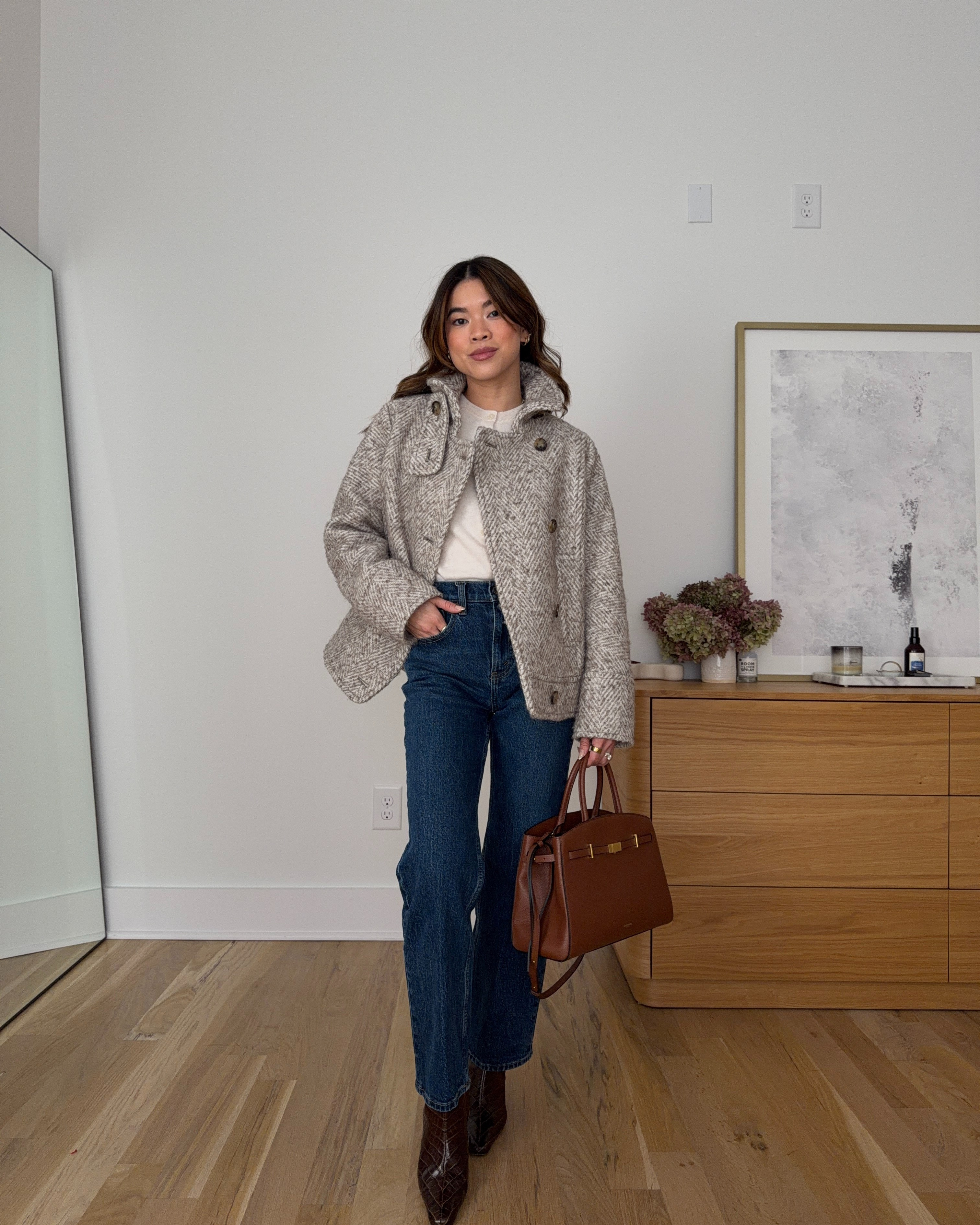 Sizing info: jeans size 23 short in dark wash, sweater size small, jacket size 2! 
petite fashion, get dressed with me, outfit inspiration, ootd, nashville outfit, Nashville influencer, petite style, vacation style, casual outfits, mom style, petite pants, winter dress, winter outfit, winter pants, winter outfit inpso, winter outfit idea, winter top, winter style, winter sweater, cozy sweater, cold weather sweater, cold weather outfit, winter bag, winter purse, denim, jeans, jacket, winter jacket, winter coat, trench coat, warm coat, 

 

#LTKootd #LTKmomlife #LTKPetite