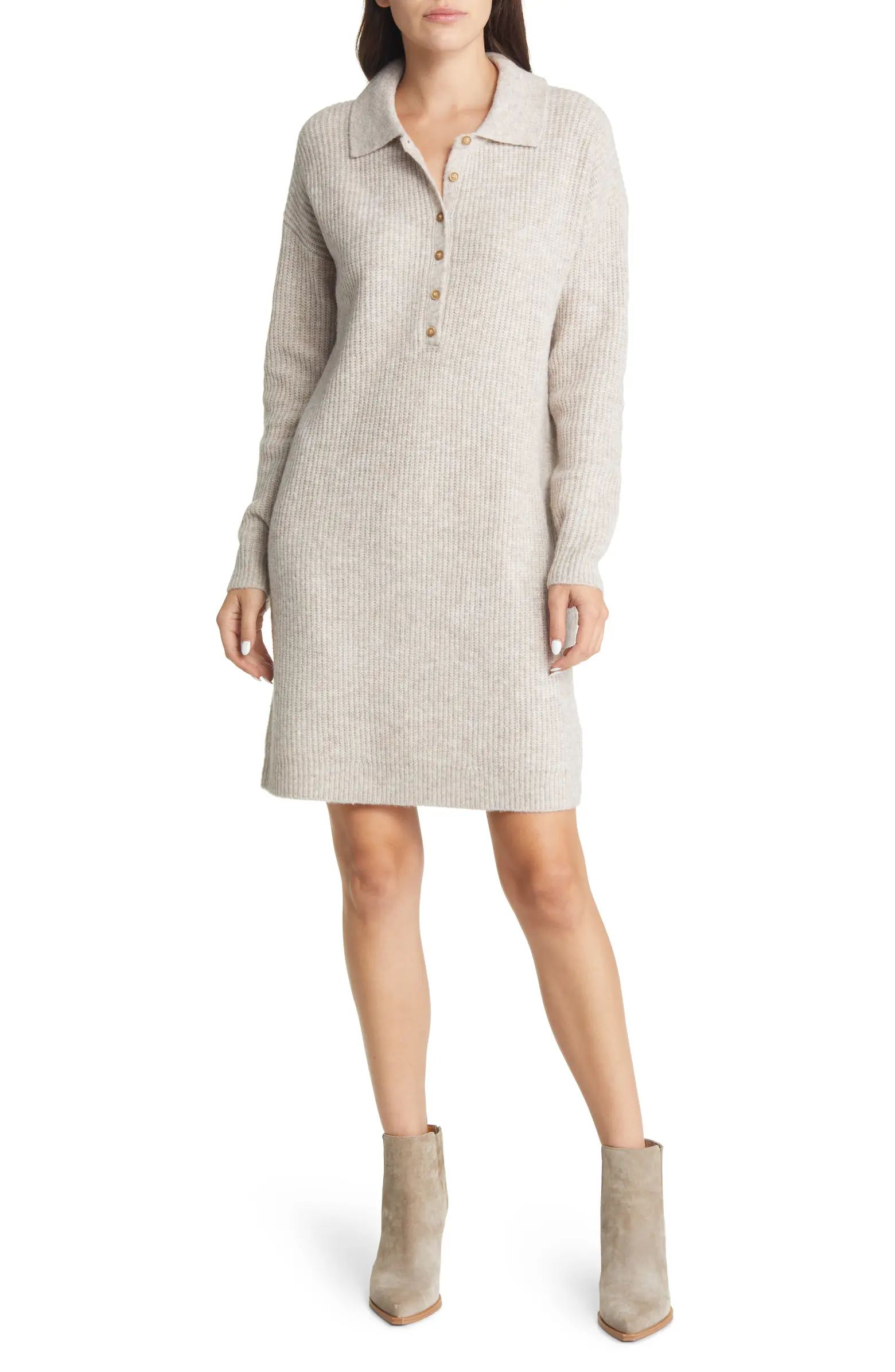 Treasure & Bond Polo Long Sleeve Sweater Dress | Nordstrom | Nordstrom