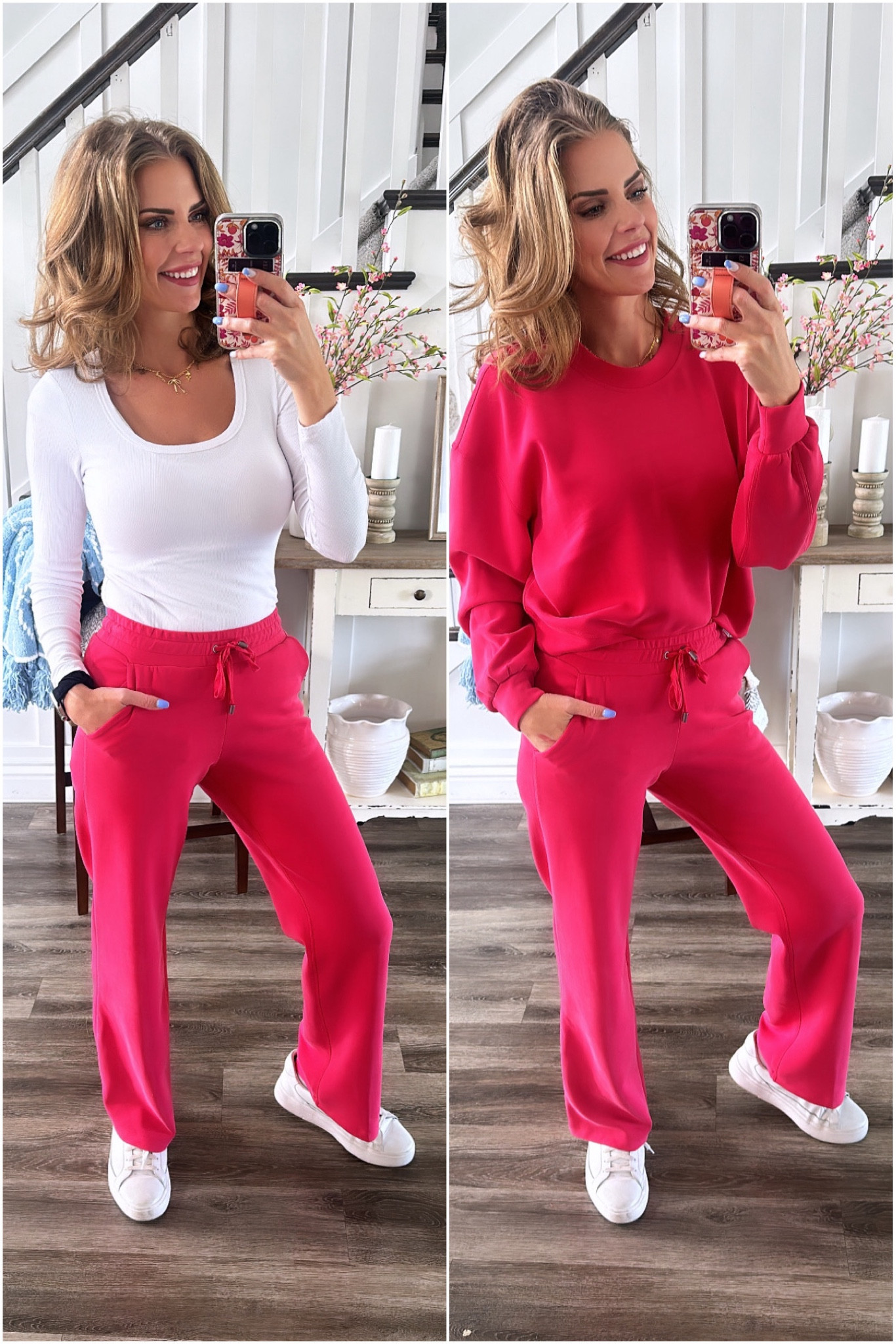 Loving this set from Altr’d state! 
The material is indescribable! It’s soooo soft! 
Shirt from Amazon-I have it in several colors! It’s a good one 

Wearing a small in all items 
I’m 5’9” 