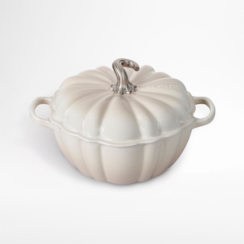 Le Creuset Meringue 4-Qt. Pumpkin Cocotte + Reviews | Crate & Barrel | Crate & Barrel