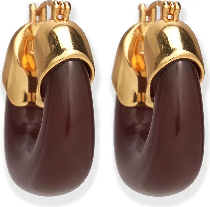 Mini Espresso Resin Hoop Earrings | Nordstrom