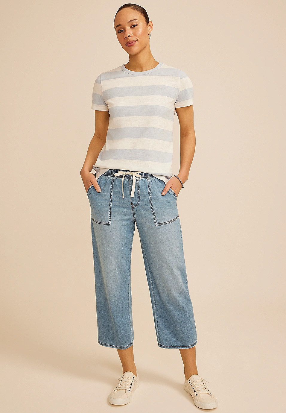 m jeans by maurices™ Soft High Rise Straight Cropped Jean | Maurices