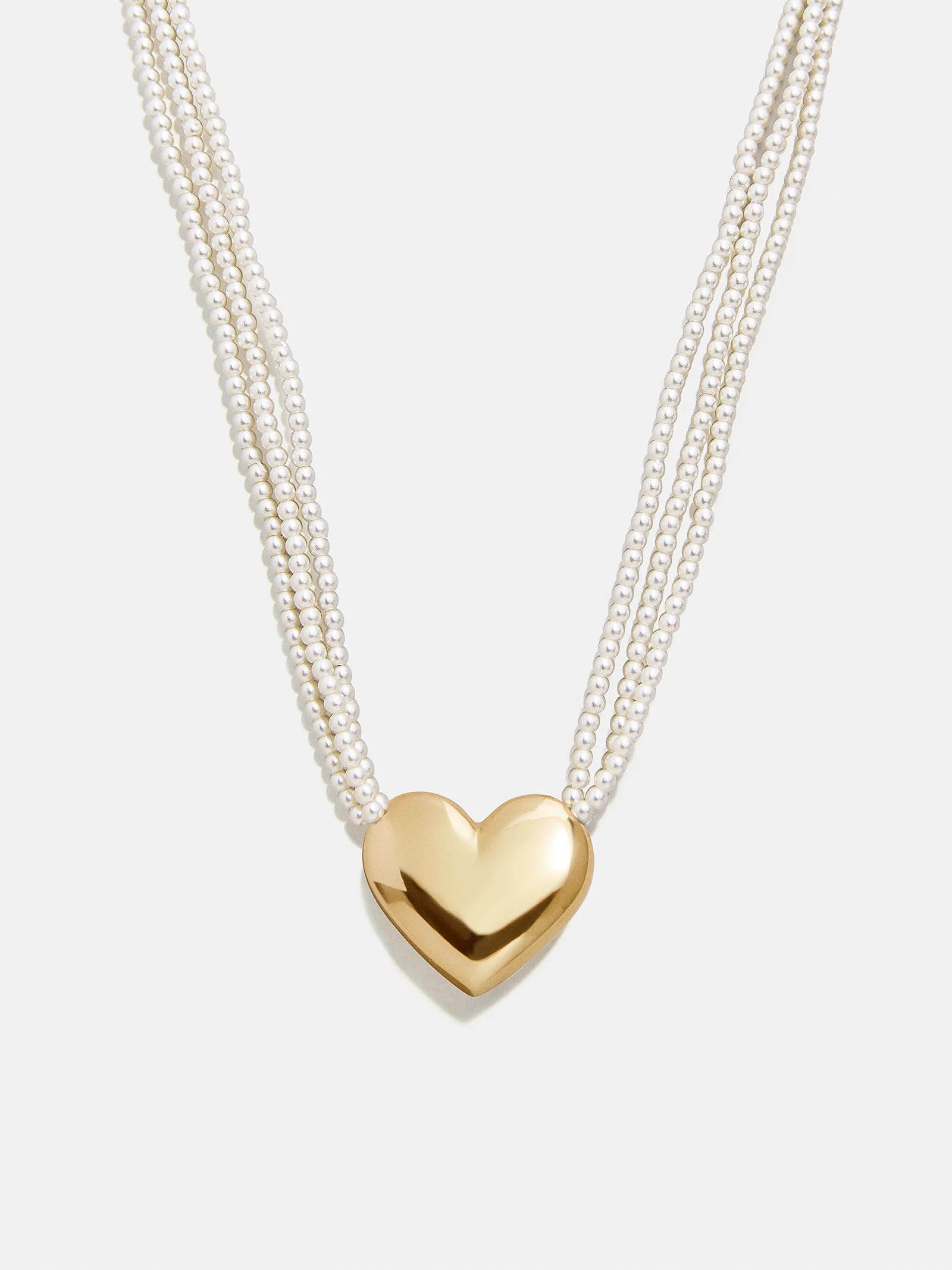 Millie Kids' Bubble Heart Necklace - Gold/Pearl | BaubleBar