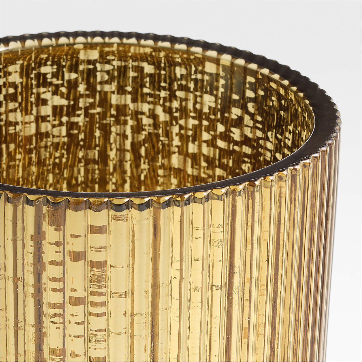 Atwell Medium Silver Mercury Glass Hurricane Candle Holder 7" | Crate & Barrel | Crate & Barrel