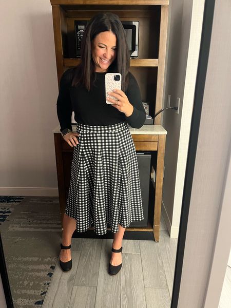 Easy business casual work wear outfit for my second day in Washington DC. My heels are so comfy. I walked over 8 miles in them today.
Teacher outfit 
Fall outfit
Midi skirt
Comfort shoes

#LTKworkwear #LTKover40 #LTKshoecrush