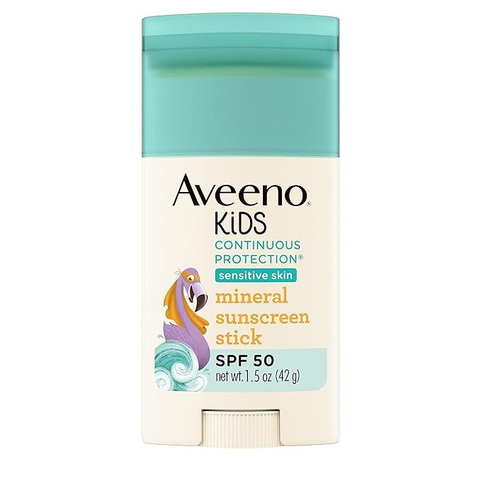 Aveeno Kids Continuous Protection Zinc Oxide Mineral Sunscreen Stick for Sensitive Skin, Face & B... | Amazon (US)