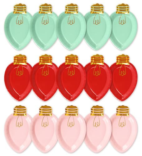 Whaline 60 Pcs Christmas Paper Plate Disposable Plates Boho Gold Foil Xmas Light Dinner Plate for Xmas Winter Party Table Decor Supplies, 10.4 x 6.7 In | Amazon (US)