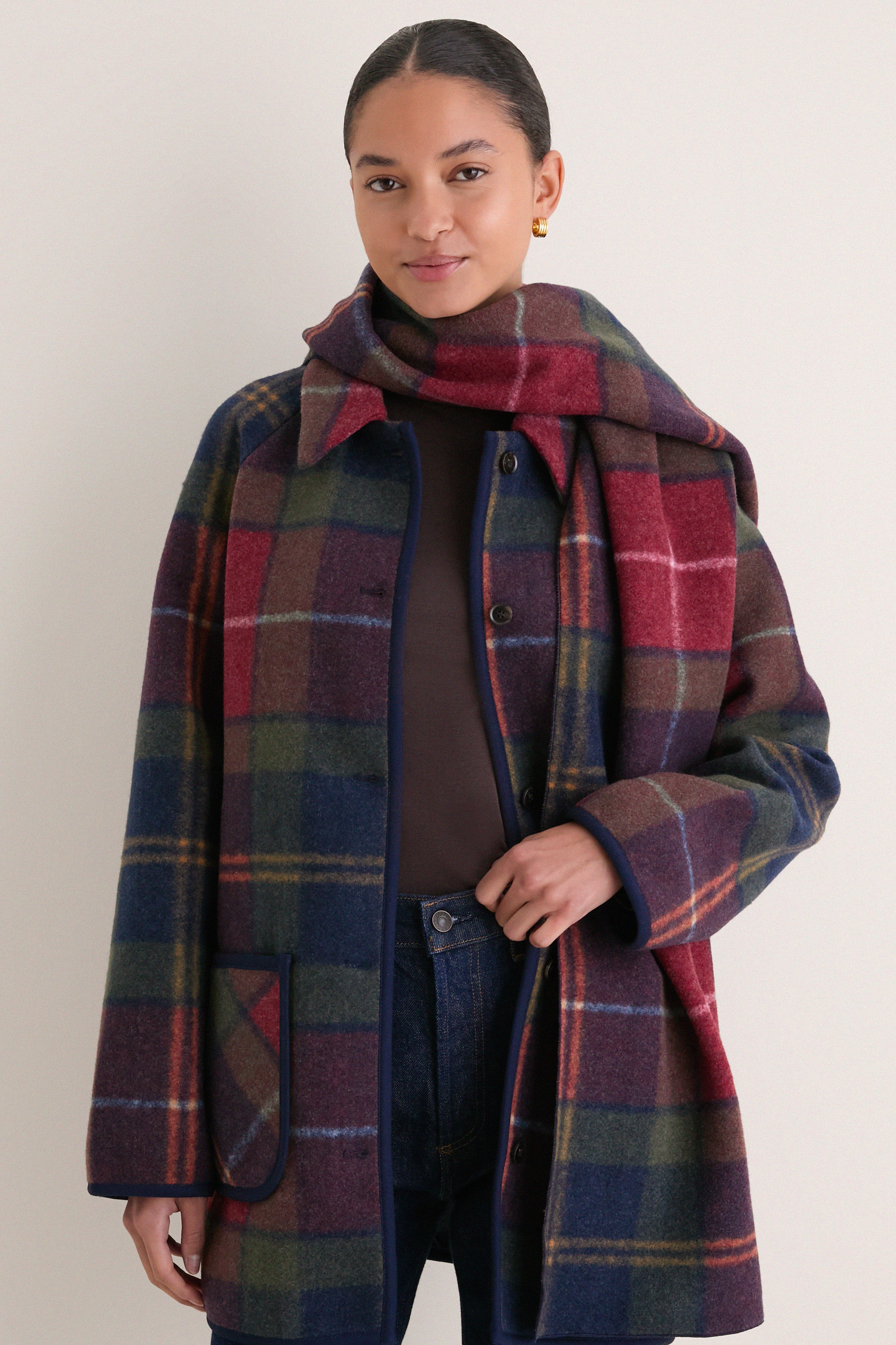 Multi Plaid Gaelle Scarf Jacket | Tuckernuck (US)