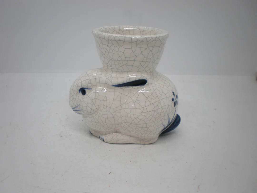 Vintage Dedham Blue and White Bunny Egg Cup | Etsy (US)