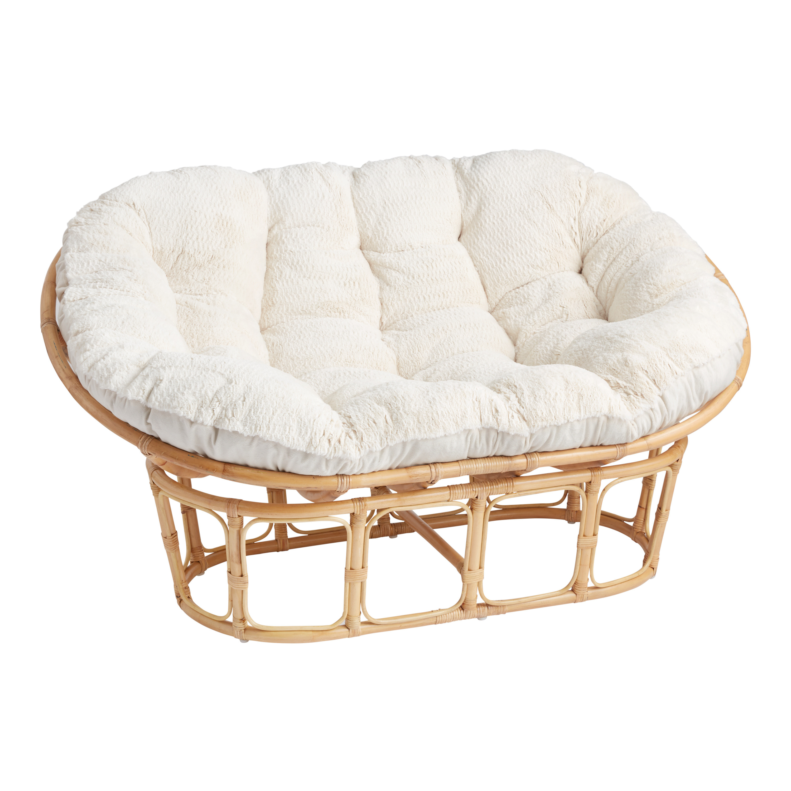 Faux Fur Double Papasan Chair Cushion | World Market