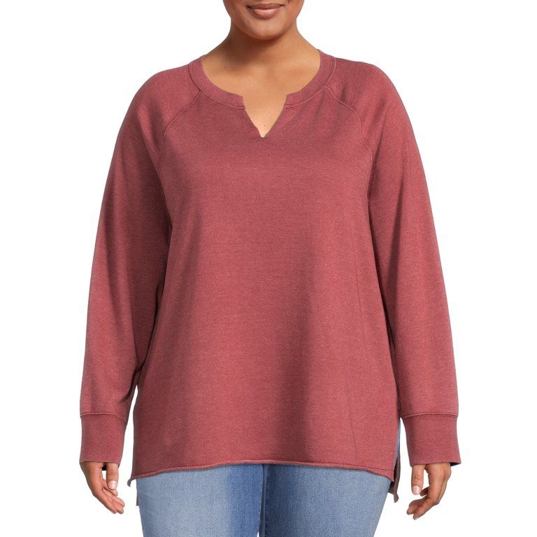 Terra & Sky Women's Plus Size French Terry Sweatshirt - Walmart.com | Walmart (US)