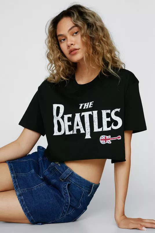 The Beatles Extreme Crop Graphic T-shirt | Nasty Gal (US)