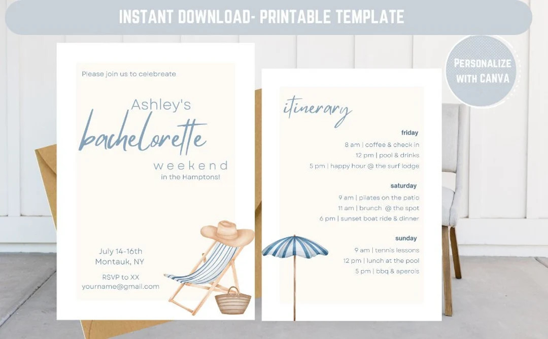 Hamptons Coastal Charleston Nantucket Bachelorette Party - Etsy | Etsy (US)