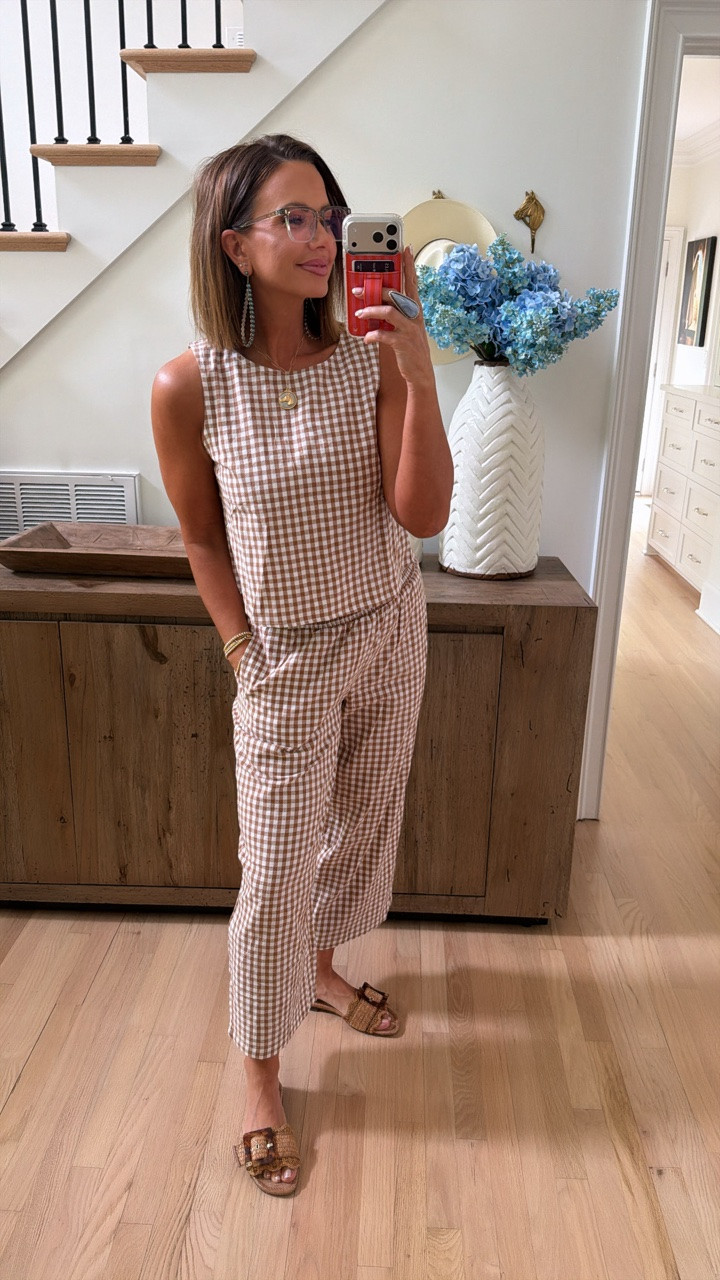 amazon gingham 2 piece set, i’m wearing my normal medium ♥️

#LTKootd #LTKselfcare #LTKSaleAlert