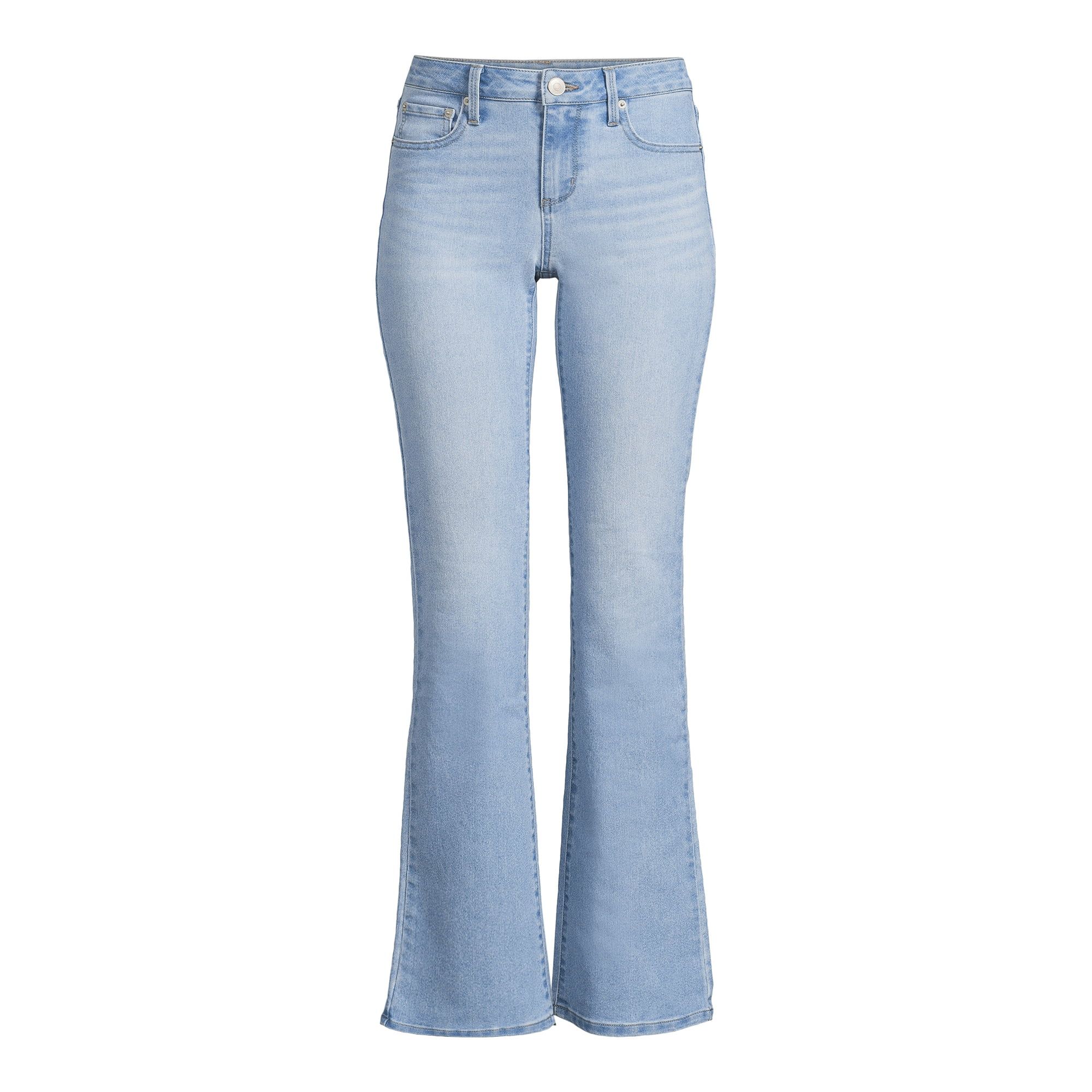 No Boundaries Juniors Mid Rise Bootcut Jeans, Sizes 1-21 | Walmart (US)