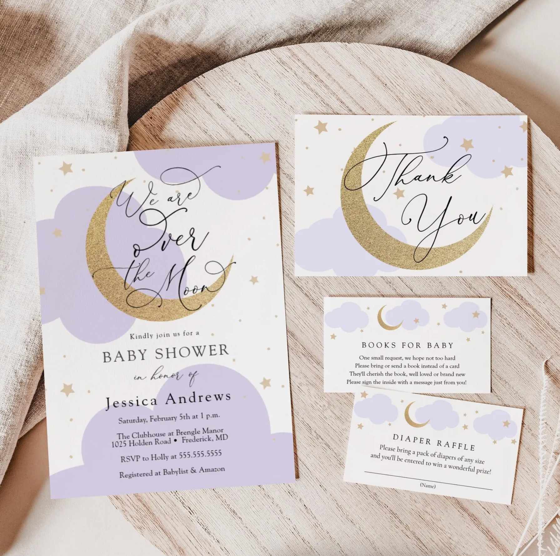 Over the Moon Baby Shower Invitation Set  

 #LTKBaby #LTKBump