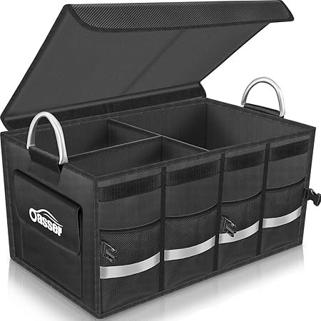 Drive Auto Products Car Trunk Storage Organizer - Collapsible Multi-Compartment - Adjustable Secu... | Amazon (US)