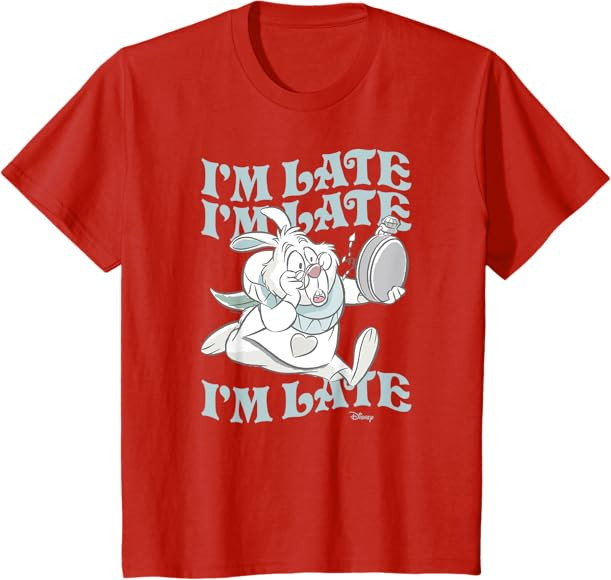 Alice In Wonderland - I'm Late White Rabbit T-Shirt | Amazon (US)