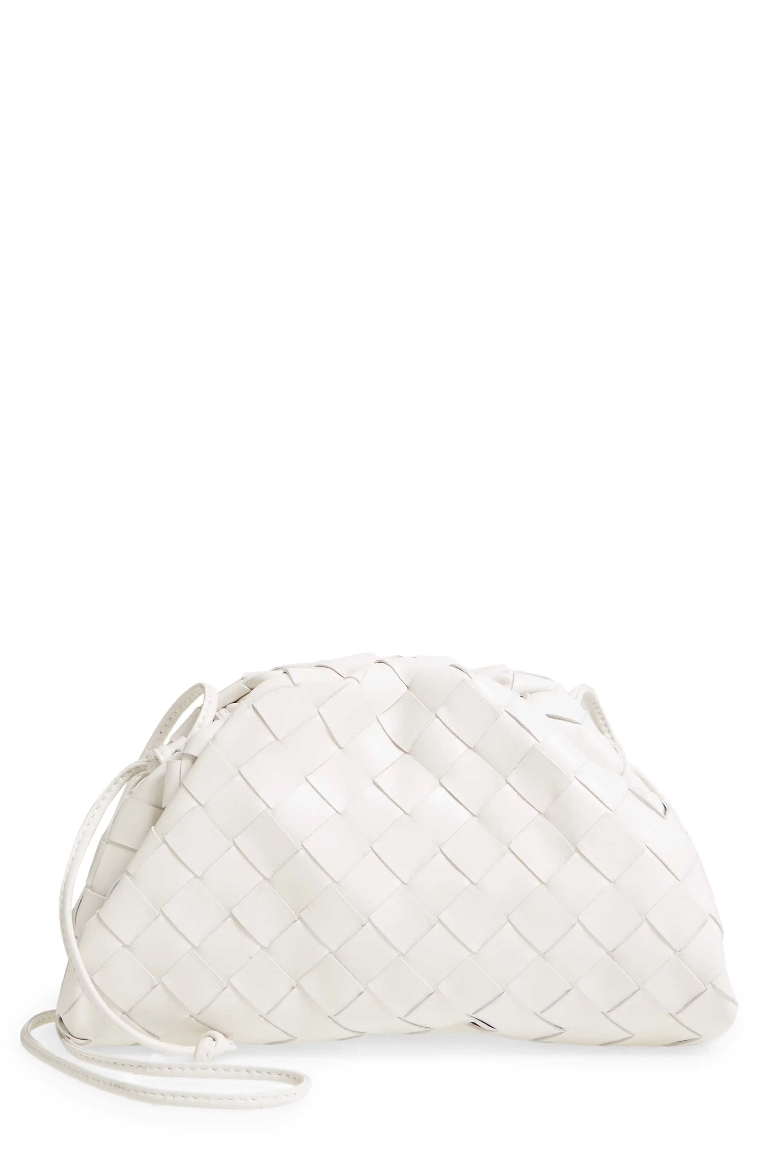 Bottega Veneta Small The Pouch Leather Clutch in Chalk-Gold at Nordstrom | Nordstrom