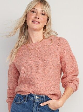 Cozy Plush-Yarn Textured-Knit Sweater for Women | Old Navy (US)