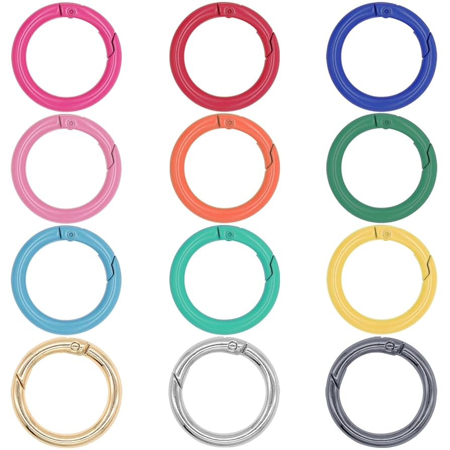 Metal Spring O Rings Round Carabiner Keyring, Snap Clip Trigger Spring Keyrings Buckle, DIY Acces... | Amazon (US)