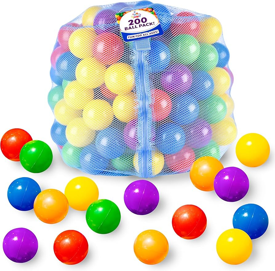 200 Count Plastic Balls for Ball Pit, Phthalate and BPA Free, Crush Proof Play Balls for Ball Pit... | Amazon (US)