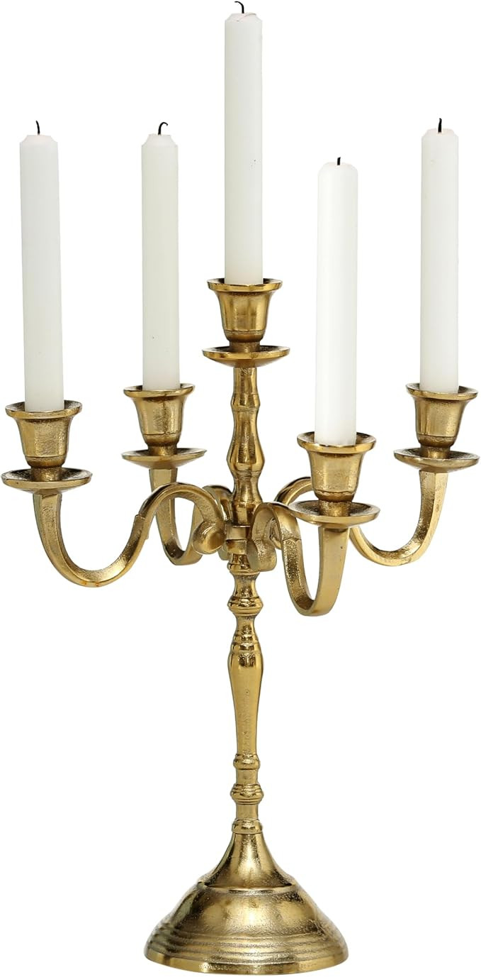 Hamptons Five Candle Golden Candelabra | Amazon (US)