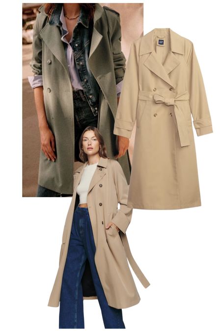 Trench coats I’m loving for the transition into spring #sezane #trenchcoats 