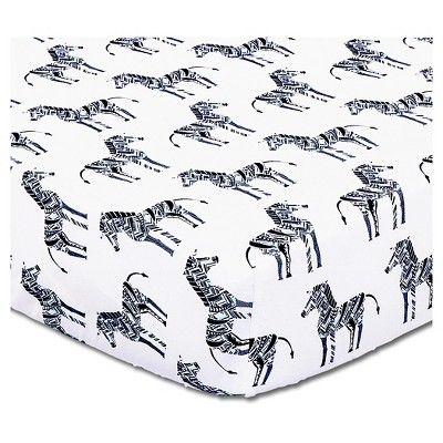 The Peanut Shell Cotton Fitted Crib Sheet - Indio Zebra | Target